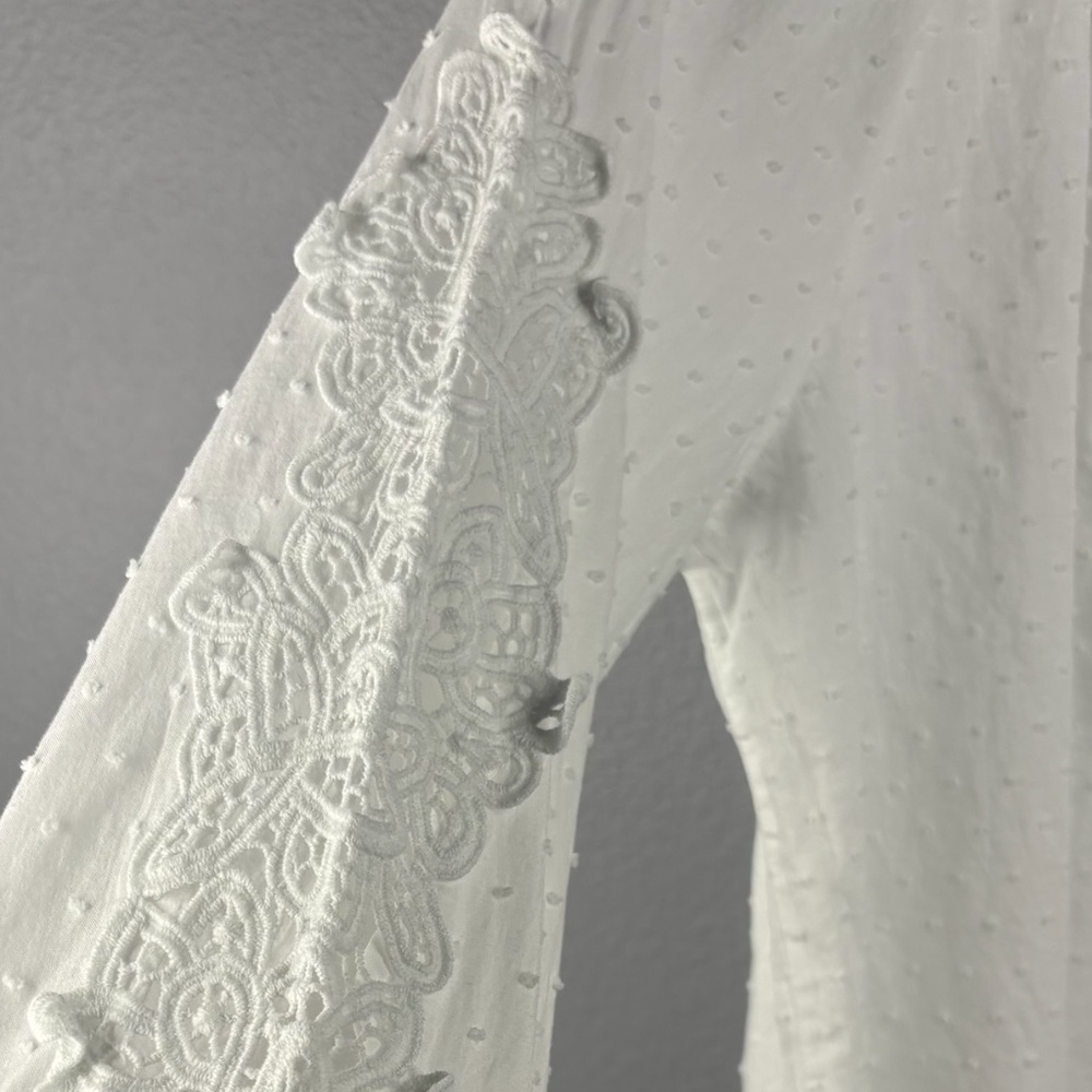Lane Bryant White Flowy Blouse - Picture 3 of 7